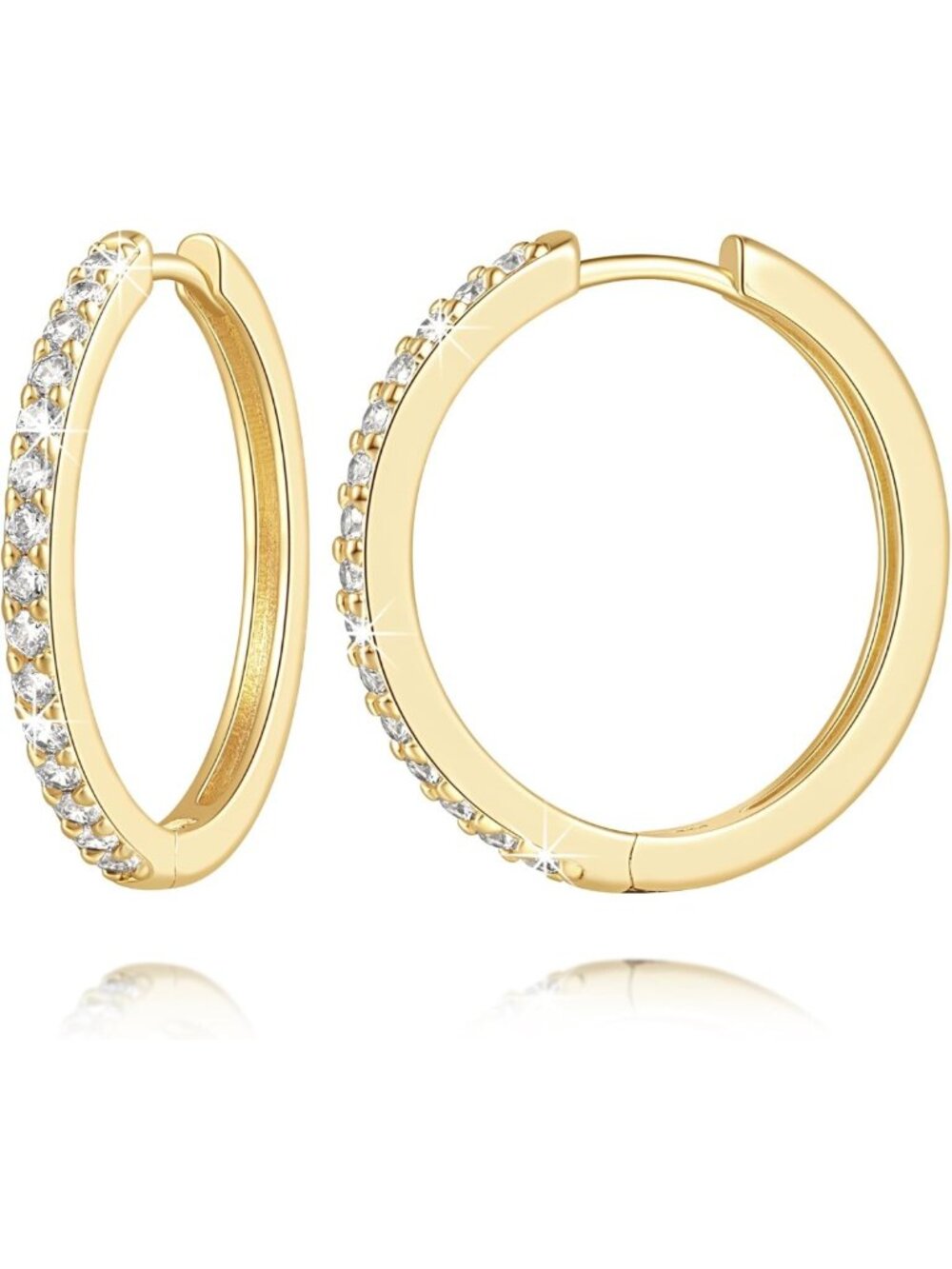 Dainty 14K Gold Hoop Earrings for Women - Sleek Chic Lightweight Hoops
